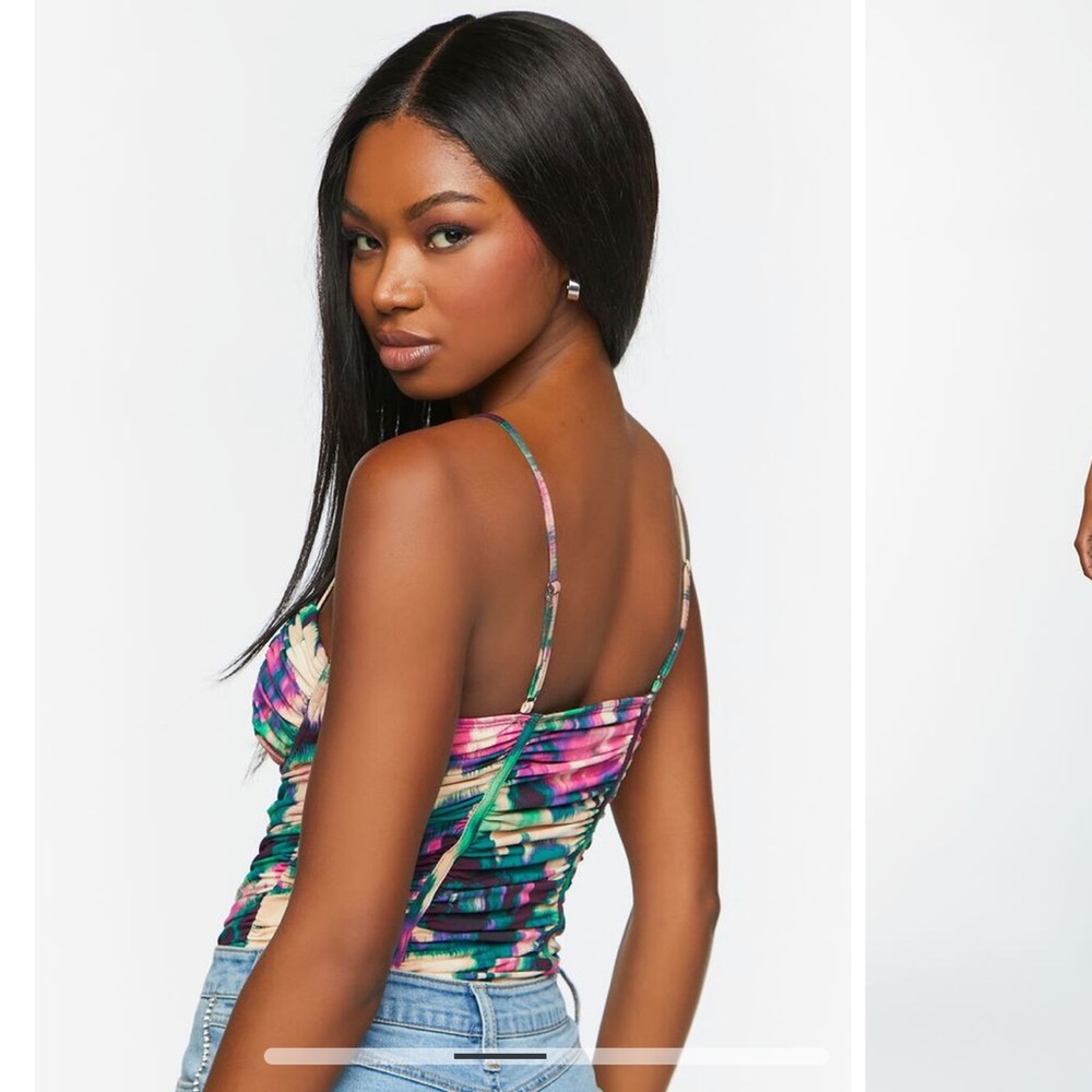 3 for $25💙Watercolor Ruched Bodysuit - Picture 2 of 8